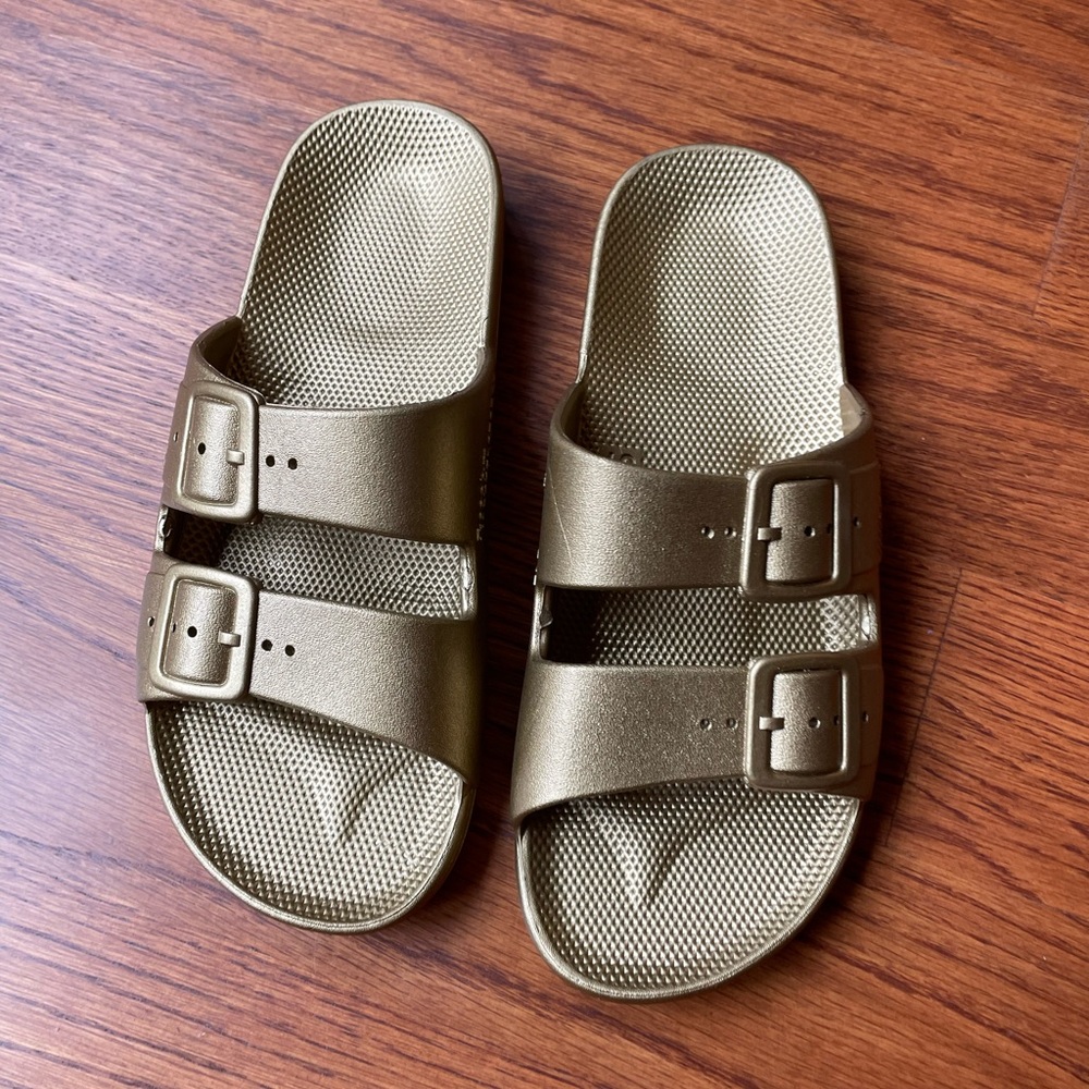 Gold Freedom Moses Sandals